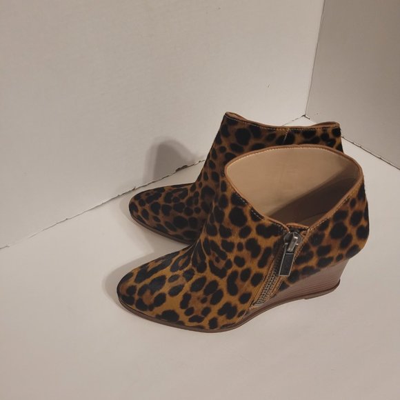 1.State Womens Kaleb Suede Dress Leopard Wedge Ankle Boots Shoes Size 7M NEW - Picture 9 of 13